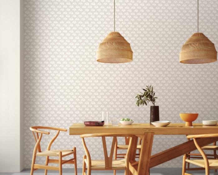 Scion Snowdrop Wallpaper Pewter in Room