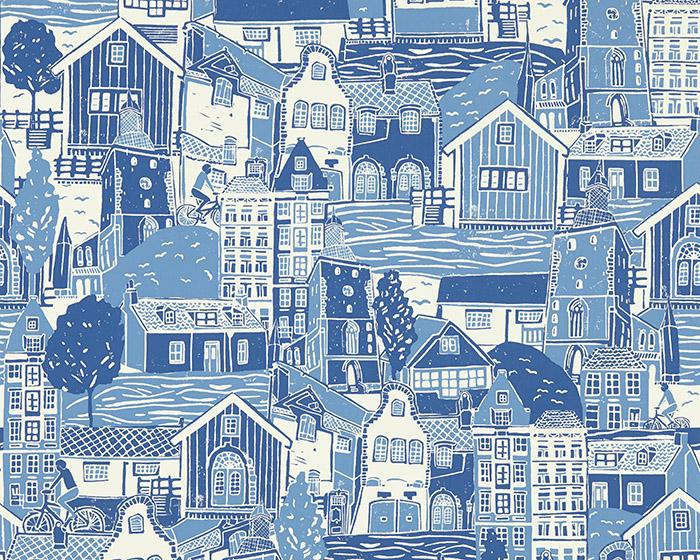 Scion Stockholm Wallpaper Cloudless Blue