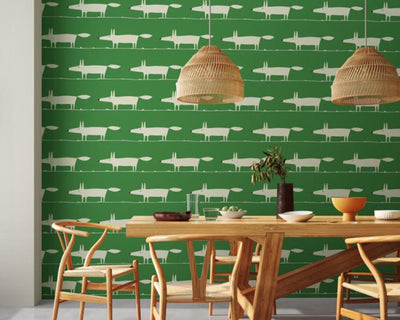 Scion Mr Fox Wallpaper Mint Leaf Wallpaper 112793
