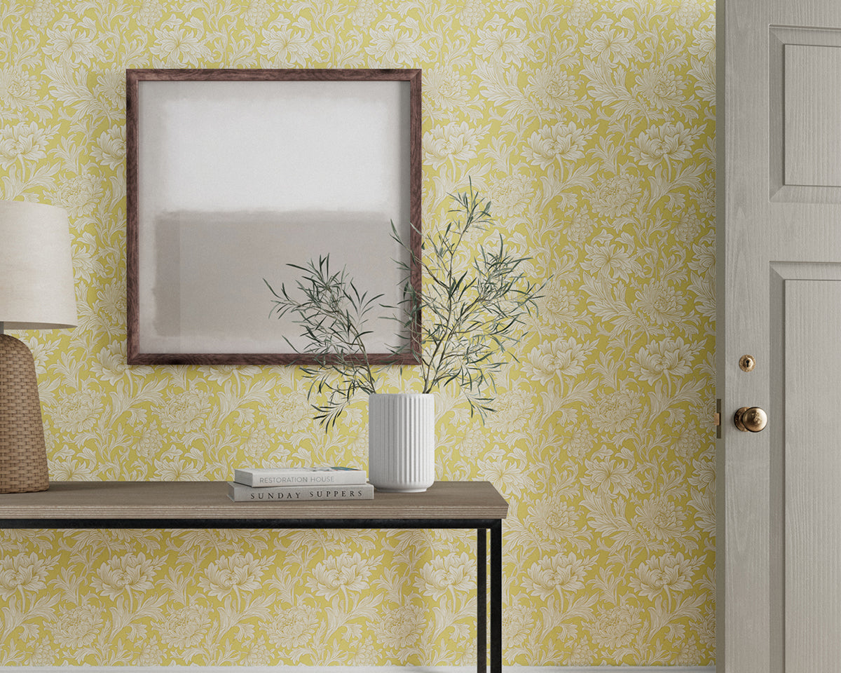 Morris & Co Chrysanthemum Wallpaper in Room Weld