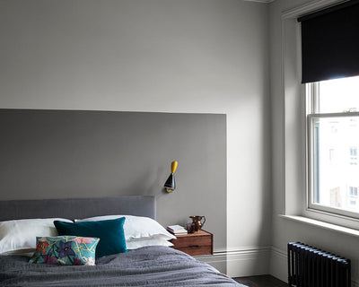 Paint & Paper Library Sharkskin paint in a bedroom