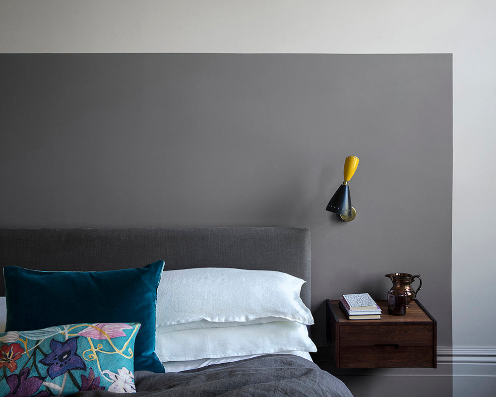 Paint & Paper Library Sharkskin paint as a bed head
