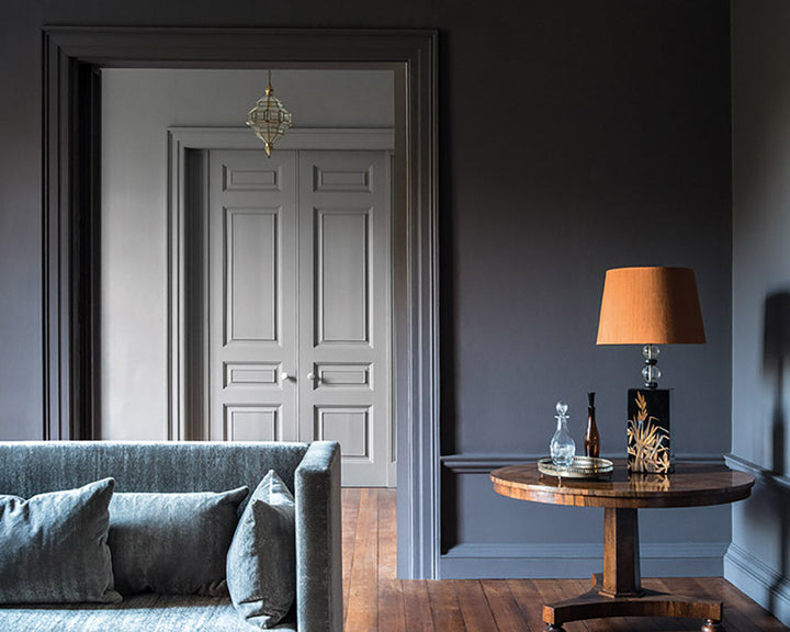 Paint & Paper Library Squid Ink in a living room