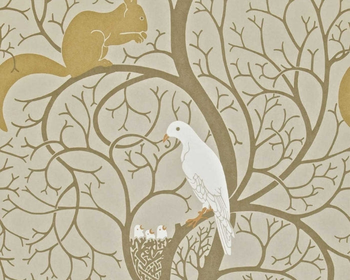 Sanderson Squirrel & Dove Wallpaper