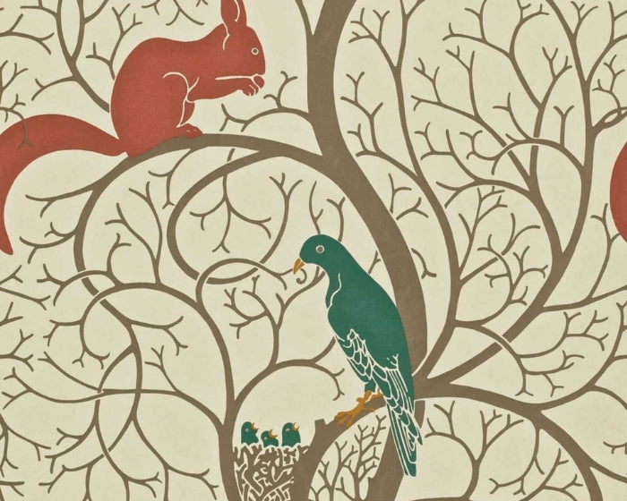 Sanderson Squirrel & Dove Wallpaper