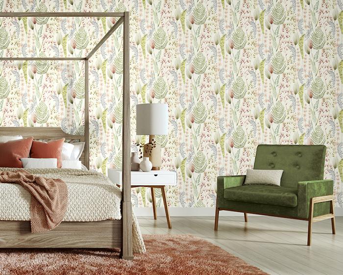 OHPOPSI Summer Ferns Denim Wallpaper JRD50104W