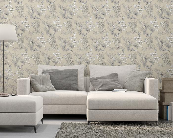 OHPOPSI Toucan Toile Linen Wallpaper WLD53112W in Room