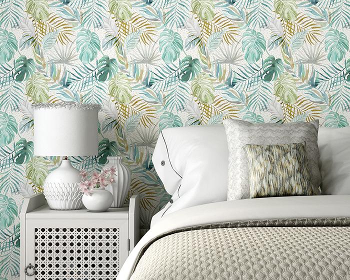 OHPOPSI Tropica Turquoise Wallpaper WLD53132W