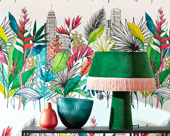 OHPOPSI Urban Tropic Azure Wallpaper cep50112w