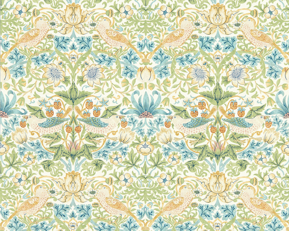 Clarke & Clarke collaboration with William Morris Strawberry Thief Wallpaper