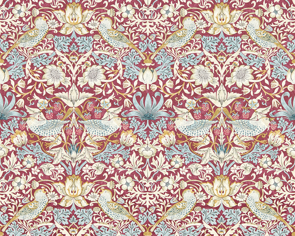 Clarke & Clarke Collaboration with William Morris Strawberry Thief Wallpaper