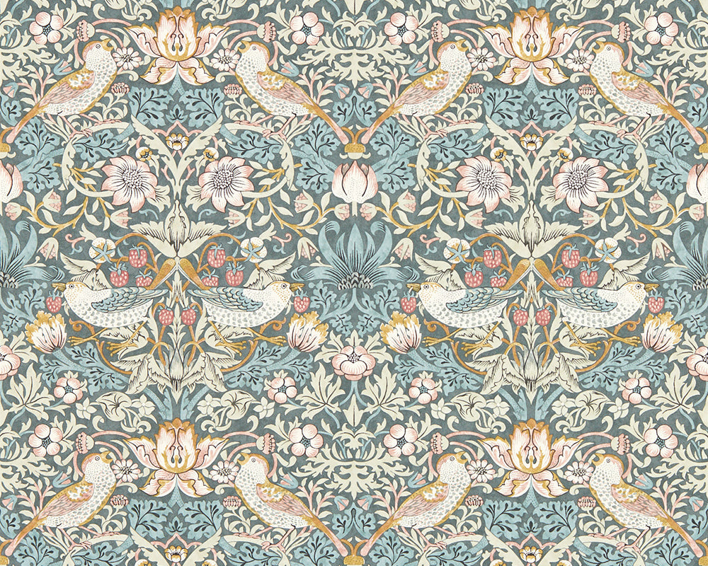 Clarke & Clarke Collaboration with William Morris Strawberry Thief Wallpaper