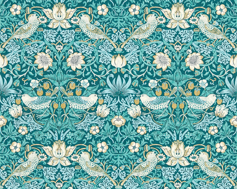 Clarke & Clarke Collaboration with William Morris Strawberry Thief Wallpaper