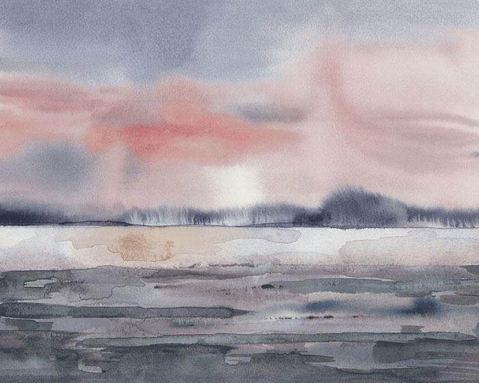 OHPOPSI Sunset Inky Blush Wallpaper WND50106M