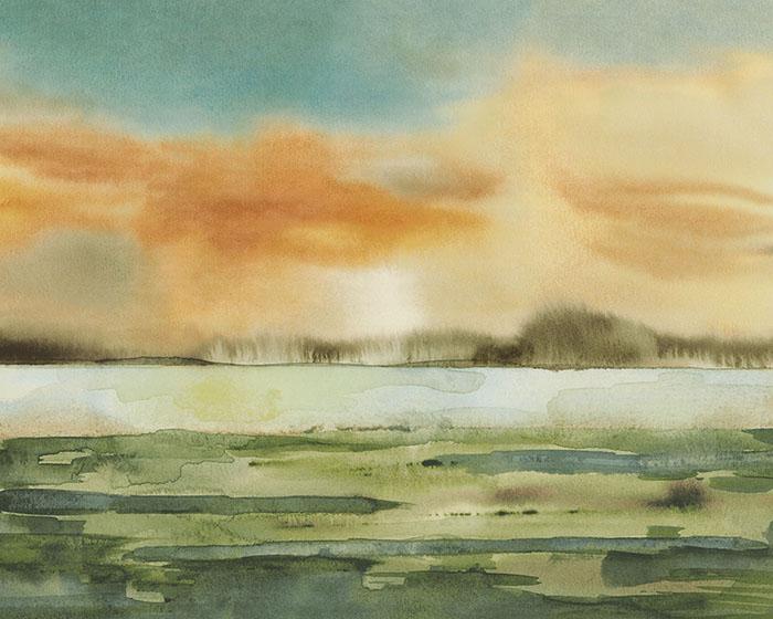 OHPOPSI Sunset Olive & Ginger Wallpaper WND50109M