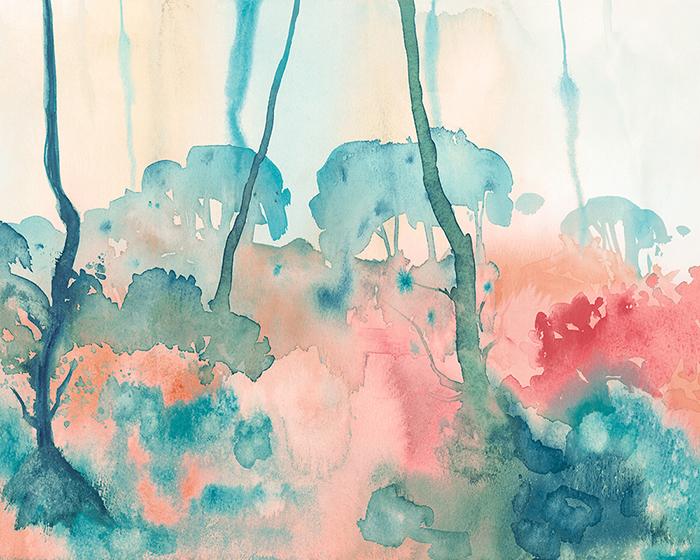 OHPOPSI Forest Seasons Jade & Blush Wallpaper WND50114M