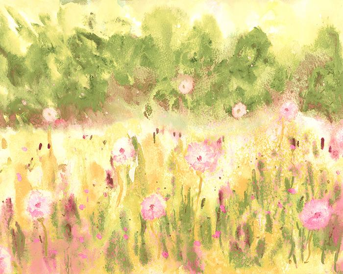 OHPOPSI Meadow Raspberry & Citrine Wallpaper WND50122M