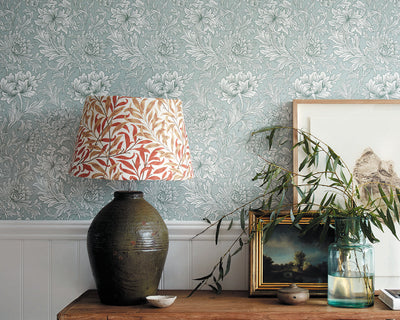 Morris & Co Chrysanthemum Wallpaper in Room Close Up
