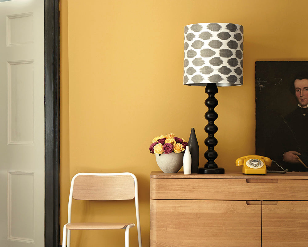 Little Greene Yellow-Pink 46 Paint in a living space