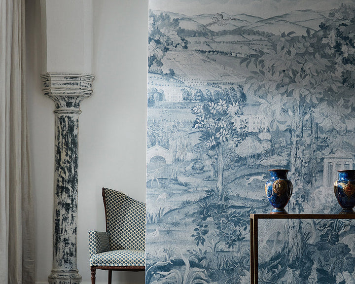 Zoffany Arcadian Thames Wallpaper on the walls