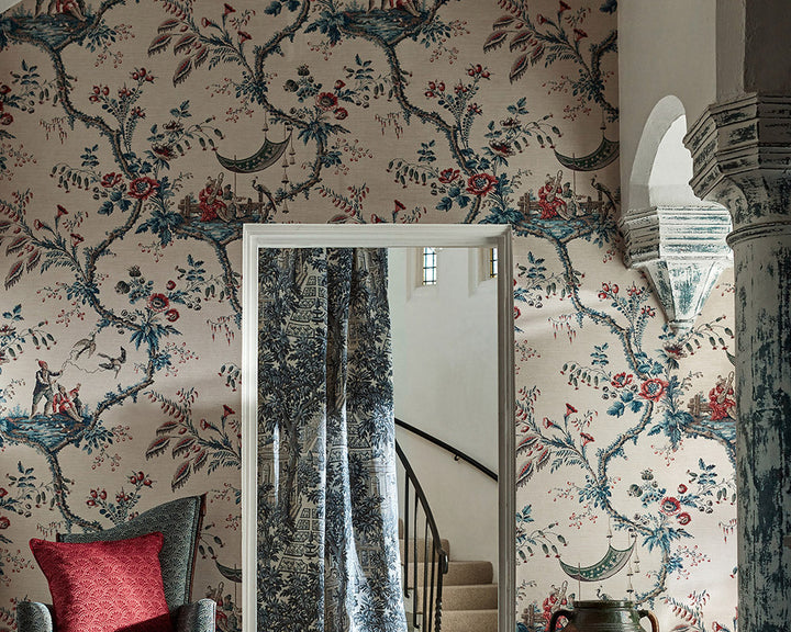 Zoffany Emperor's Musician Wallpaper in a living room