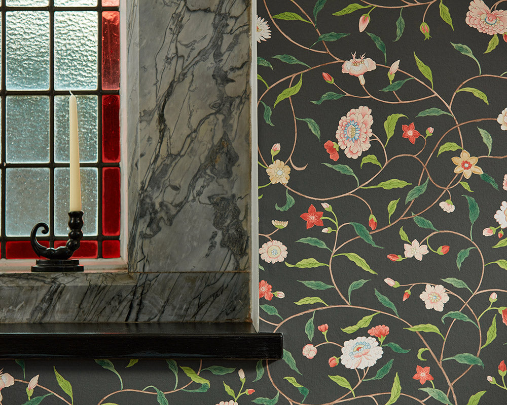 Zoffany Henrietta's Trail Wallpaper in a living room