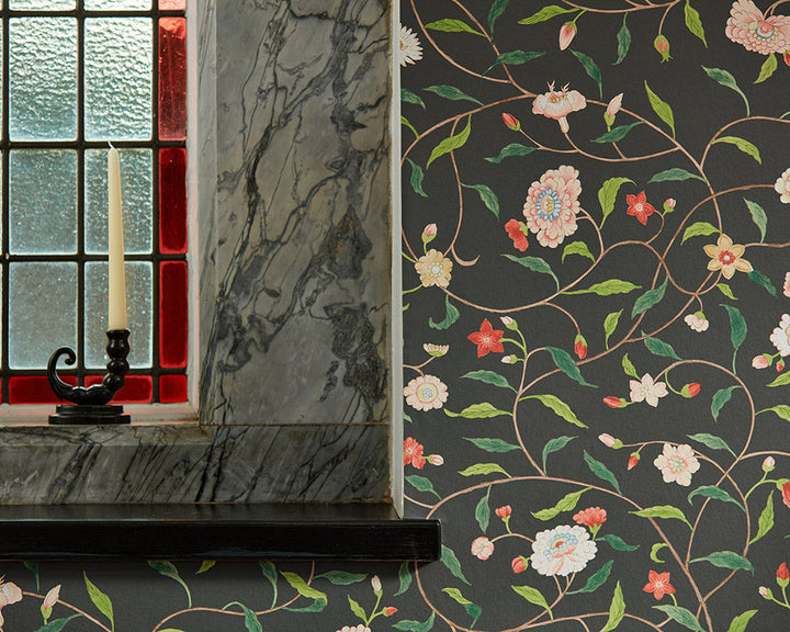 Zoffany Henrietta's Trail Wallpaper in a living room