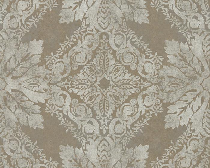 Zoffany Medevi Mirror Antique Silver 312610 Wallpaper