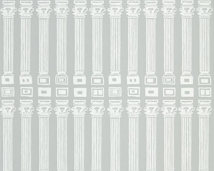 Zoffany Columns Empire Grey/Architects White 312968 Wallpaper