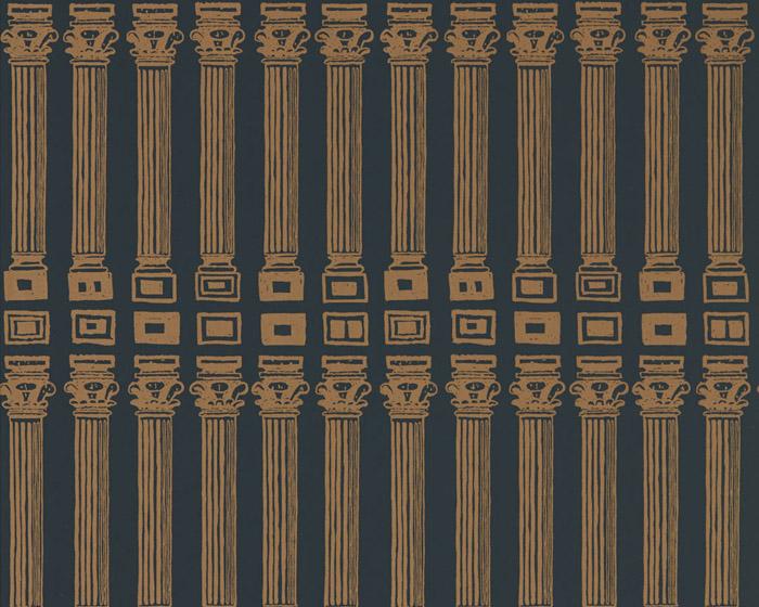 Zoffany Columns Vine Black/Antique Gold 312969 Wallpaper
