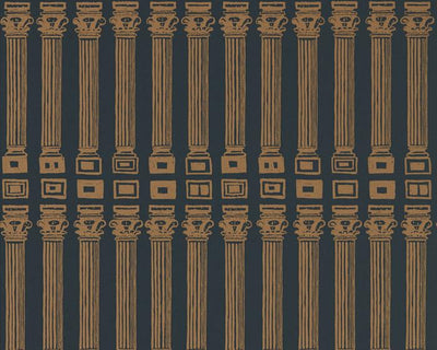 Zoffany Columns Vine Black/Antique Gold 312969 Wallpaper