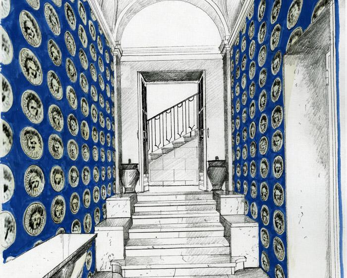 Zoffany Medallion Lazuli/Nickle 312975 Wallpaper