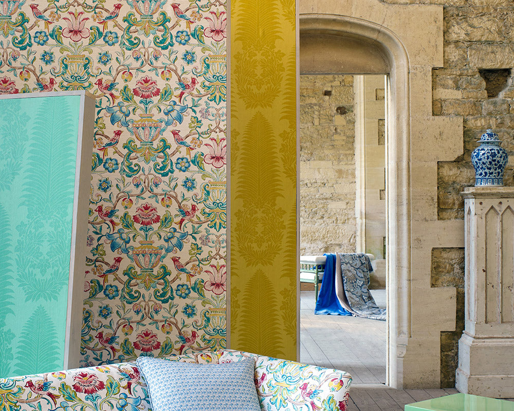 Zoffany Pompadour Print Wallpaper in a room