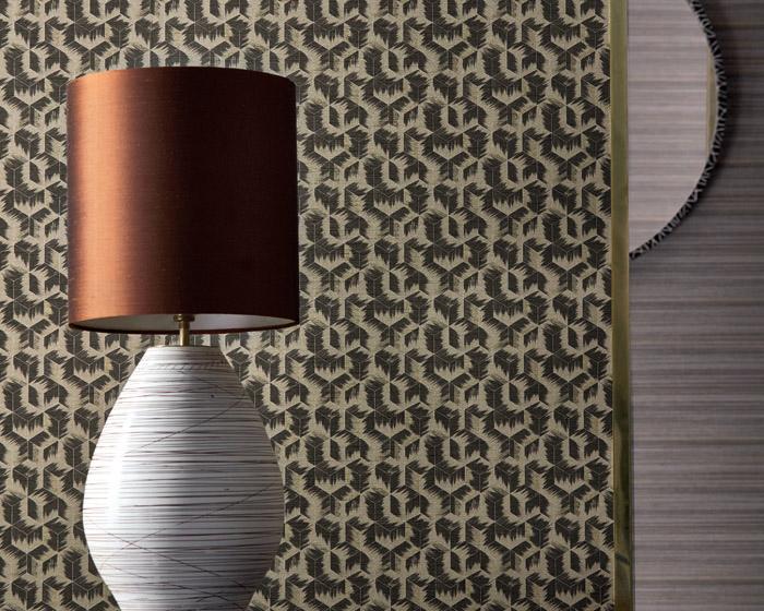 Zoffany Tumbling Blocks Faded Anthracite 312893 Wallpaper