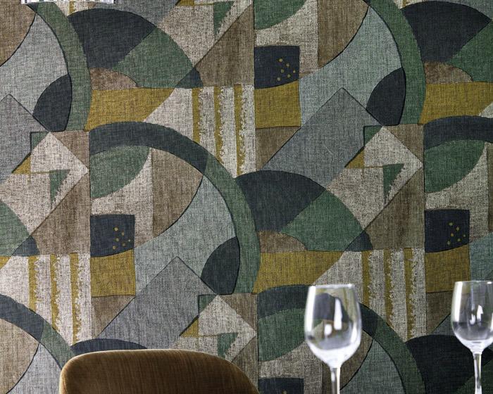 Zoffany Abstract 1928 Antique Olivine 312887 Wallpaper