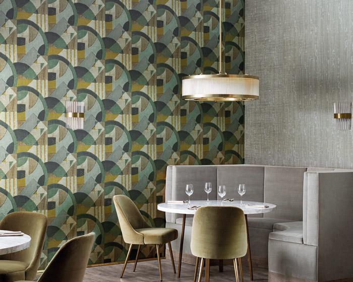 Zoffany Abstract 1928 Antique Olivine 312887 Wallpaper