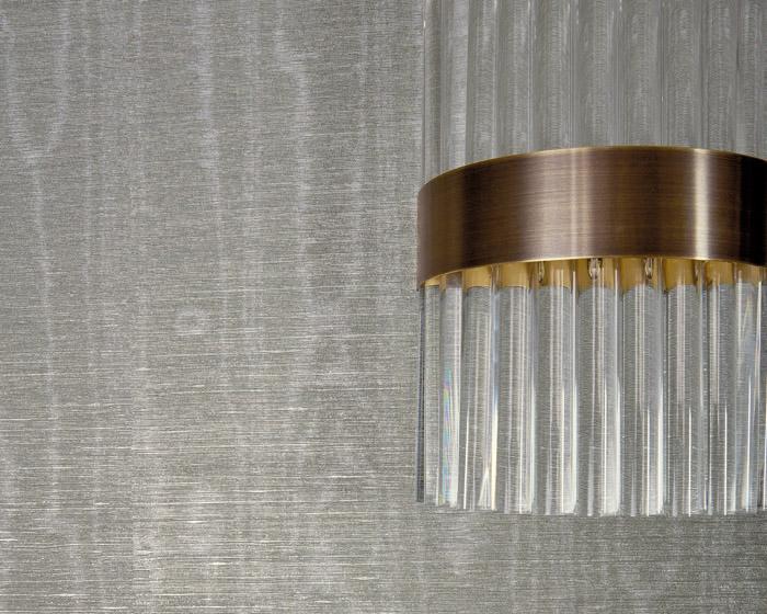 Zoffany Watered Silk Platinum Grey 312916 Wallpaper