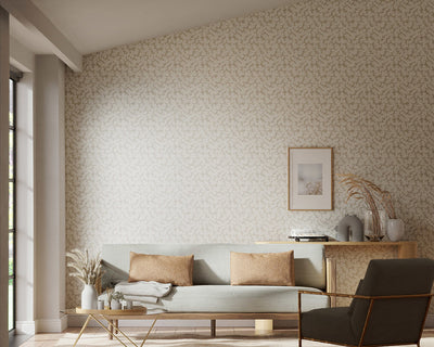 Harlequin Zori Wallpaper in a living room with furniture