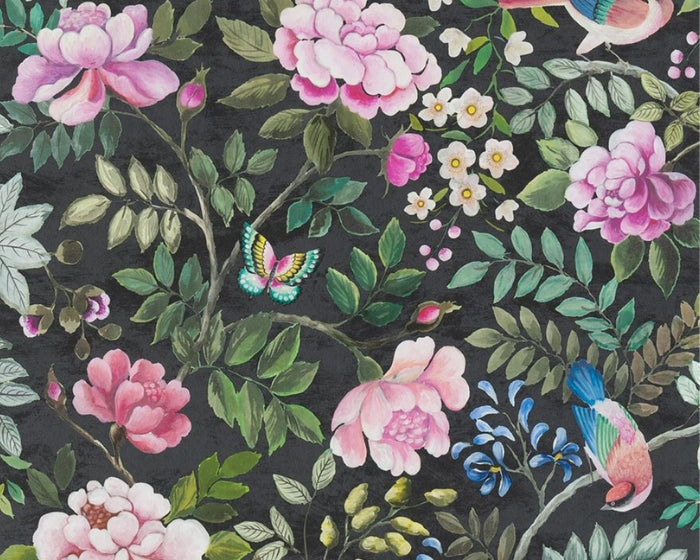 Designers Guild Porcelaine de Chine - Noir Wallpaper