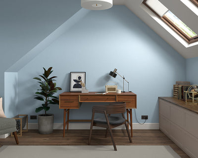 Dulux Heritage Blue Ribbon Paint in Home Office