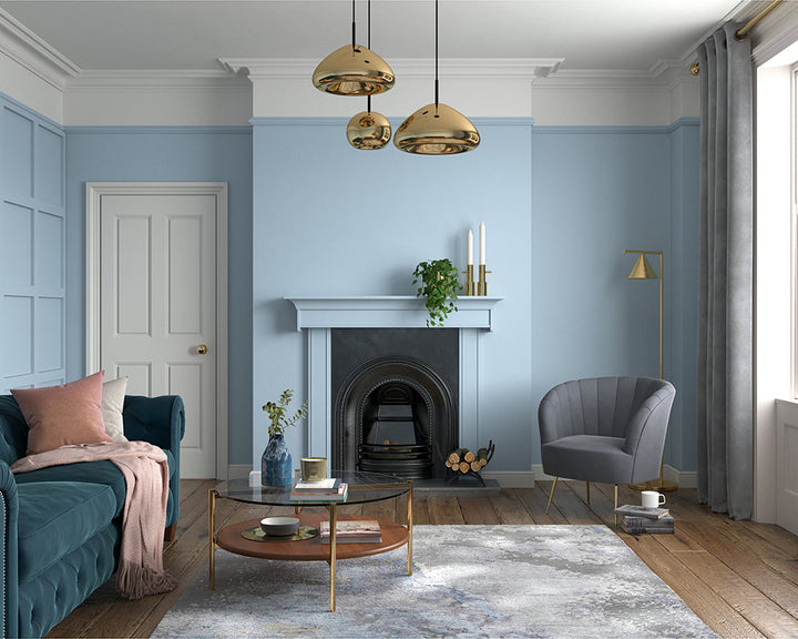 Dulux Heritage Blue Ribbon Paint in Living Room