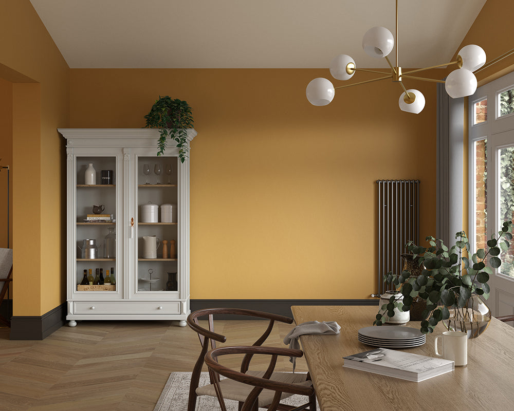 Dulux Heritage Brushed Gold Paint in Dining Room
