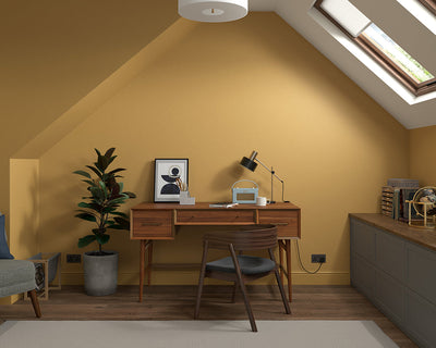 Dulux Heritage Brushed Gold Paint in Home Office