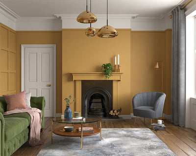 Dulux Heritage Brushed Gold Paint in Living Room
