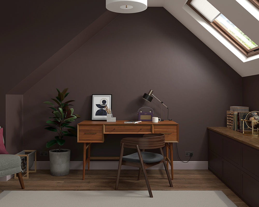 Dulux Heritage Cherry Truffle Paint in Home Office