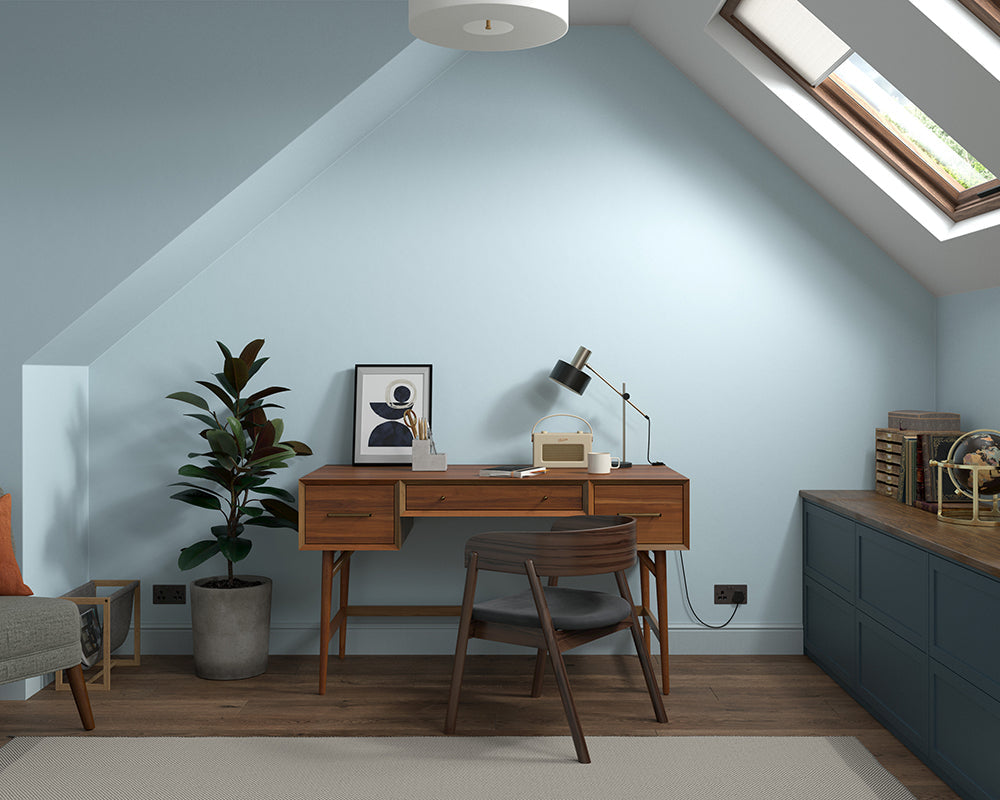 Dulux Heritage Copenhagen Blue Paint in Home Office