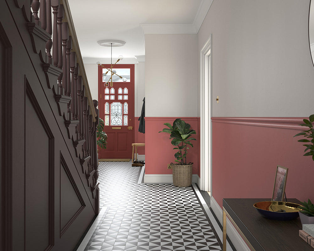 Dulux Heritage Coral Pink Paint in Hallway