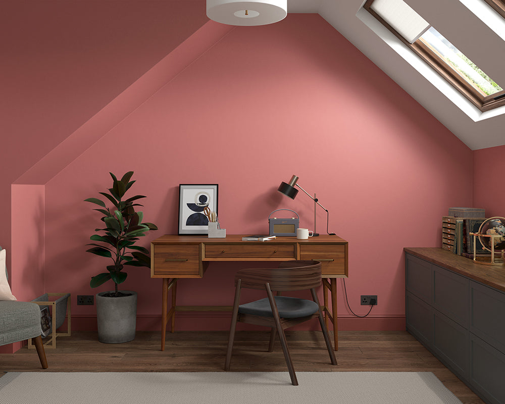 Dulux Heritage Coral Pink Paint in Home Office