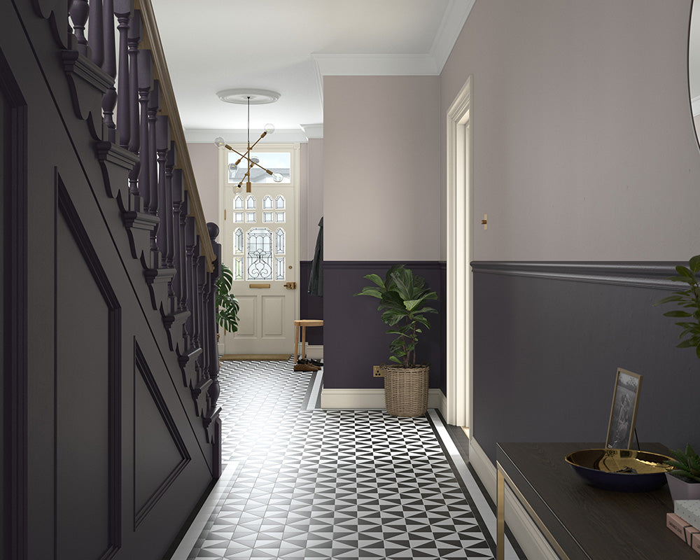 Dulux Heritage Dark Aubergine Paint in Hallway