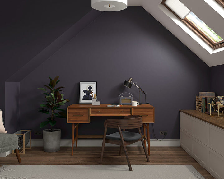 Dulux Heritage Dark Aubergine Paint in Home Office